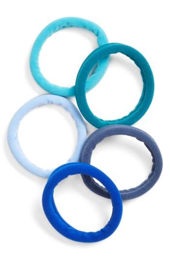 L. Erickson Set Of 5 Sport Ponytail Holders, Size - Blue
