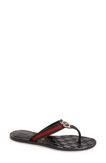 Women's Gucci 'gg' Logo Sandal .5us / 34.5eu - Black