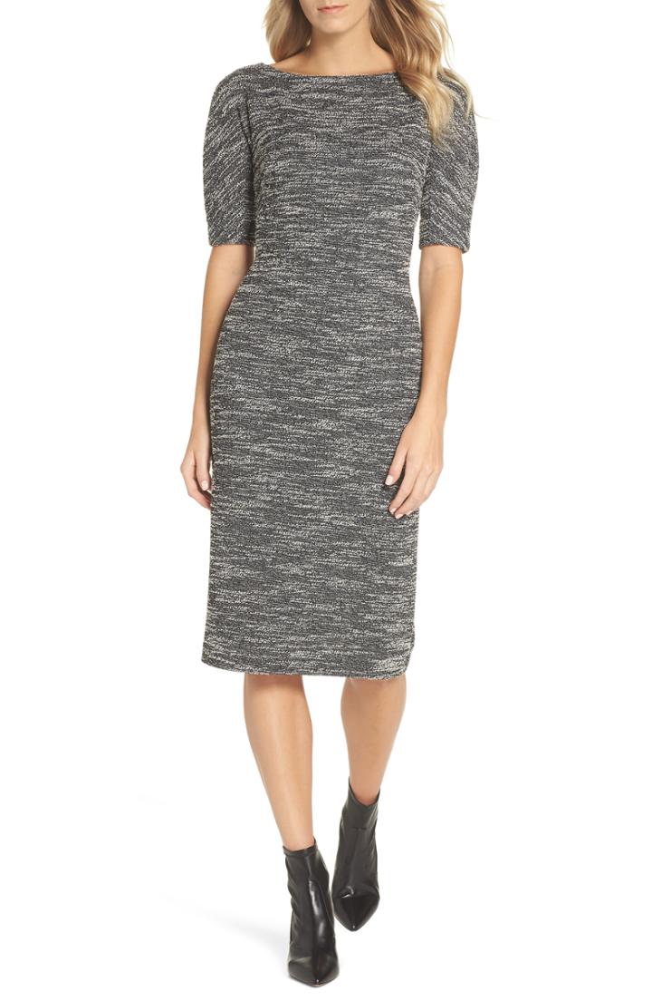 Women's Maggy London Textured Arc Sheath Dress (similar To 16w) - Black