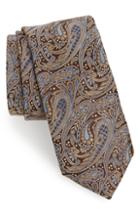 Men's Nordstrom Men's Shop Krepela Paisley Silk Tie, Size - Blue