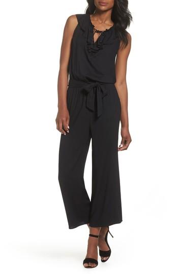 Women's Paige Paletta Ruffle Neck Jumpsuit - Black