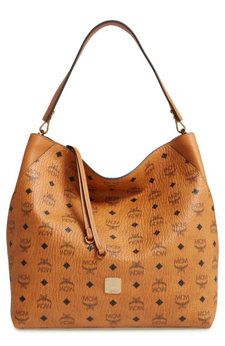 Mcm Large Klara Visetos Coated Canvas Hobo -