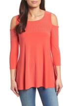 Women's Chaus Riveted Cold Shoulder Top - Coral