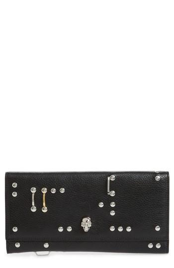 Women's Alexander Mcqueen Studded Leather Travel Wallet -