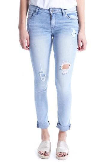 Women's Kut Kollection Catherine Distressed Boyfriend Jeans - Blue