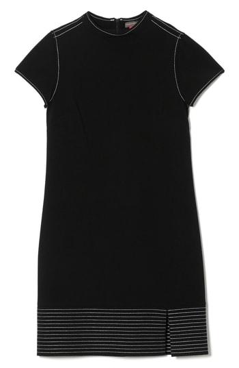 Women's Vince Caputo Trapunto Detail Mock Neck Minidress - Black
