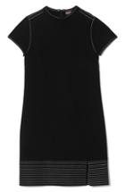 Women's Vince Caputo Trapunto Detail Mock Neck Minidress - Black