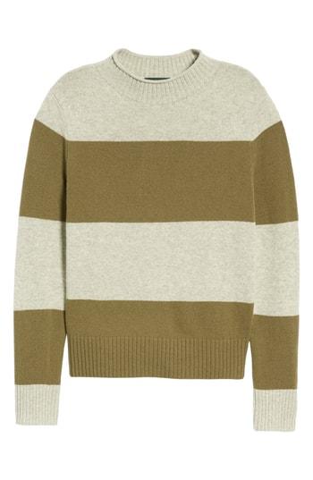Women's J.crew 1988 Stripe Roll Neck Sweater - Black