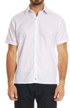 Men's Robert Graham Cullen Squared Regular Fit Short Sleeve Sport Shirt - White