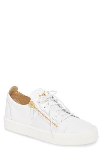 Men's Giuseppe Zanotti Colorblocked Zip Sneaker Us / 39eu - White