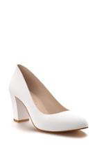 Women's Shoes Of Prey Block Heel Pump .5 C - White