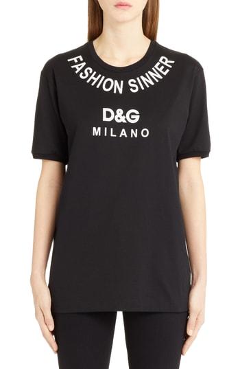 Women's Dolce & Gabbana Fashion Sinner Graphic Tee Us / 38 It - Black