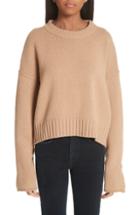 Women's Proenza Schouler Button Cuff Wool & Cashmere Blend Sweater - Brown