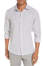 Men's Mizzen+main Nolan Slim Fit Tattersall Performance Sport Shirt - White