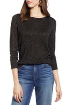 Women's Halogen Tie Back Shimmer Sweater, Size - Black