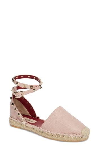 Women's Valentino Garavani Rockstud Espadrille Flat Us / 35eu - Pink