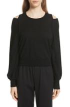 Women's Vince Wool Cold Shoulder Sweater - Black