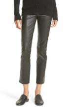 Women's Vince Slit Hem Crop Leather Pants - Black