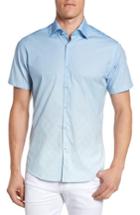 Men's Stone Rose Gradient Diamond Sport Shirt (l) - Blue