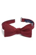 Men's The Tie Bar Dotted Spin Silk & Linen Bow Tie, Size - Burgundy