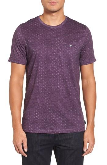 Men's Ted Baker London Giovani Modern Slim Fit Print T-shirt (m) - Purple