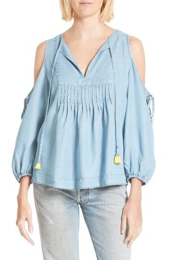 Women's Rebecca Minkoff Cold Shoulder Blouse, Size - Blue