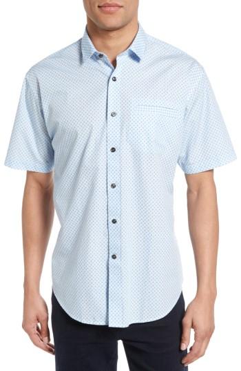Men's James Campbell Abstract Floral Sport Shirt - Blue