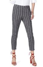 Women's Nydj Hidden Drawstring Stripe Crop Pants - Black