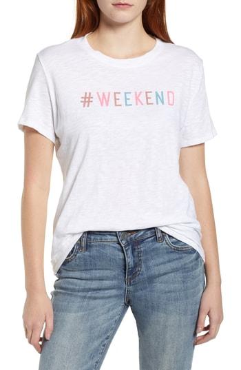 Petite Women's Caslon Off Duty Graphic Tee P - White