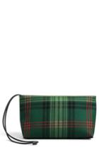 Burberry Tartan Zip Clutch - Green