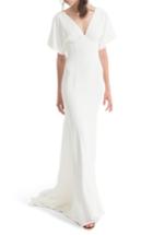 Women's Ceremony By Joanna August Empire Waist Crepe Gown - White