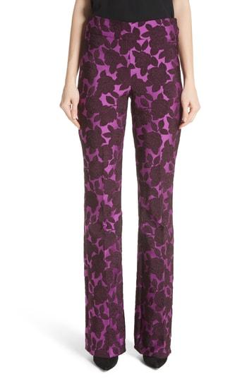 Women's Lela Rose Sam Jacquard Pants - Purple