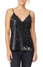 Women's Habitual Mixed Media Reversible Sequin Camisole - Black