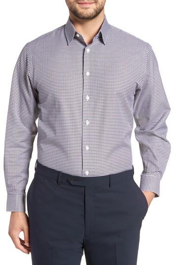 Men's John W. Nordstrom Traditional Fit Check Dress Shirt .5 - 34 - Brown