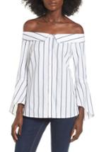 Women's Leith Portrait Collar Stripe Blouse - Blue