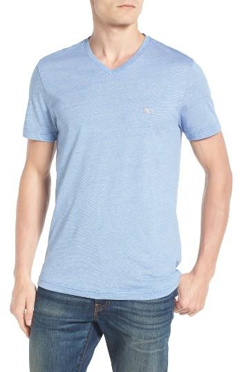 Men's Lacoste Stripe V-neck T-shirt (3xl) - Blue