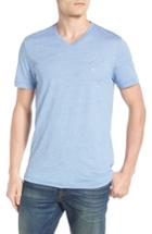 Men's Lacoste Stripe V-neck T-shirt (3xl) - Blue