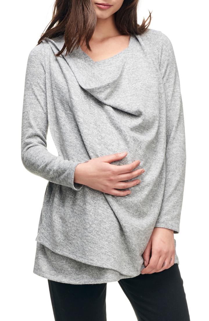 Women's Maternal America Maternity/nursing Wrap Top - Grey