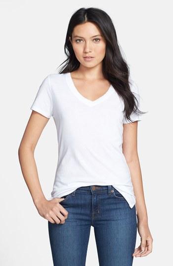 Stem V-neck Tee White