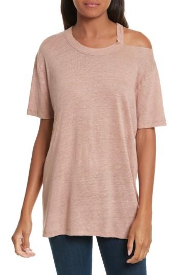 Women's Iro Bacau Cold Shoulder Linen Tee - Pink