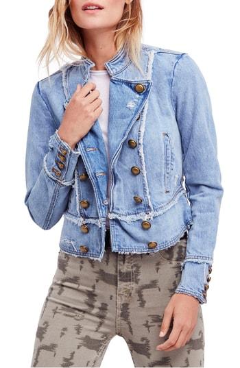 Women's Free People Ferry Cotton Denim Jacket - Blue