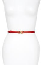 Women's Salvatore Ferragamo X-small New Gancini Leather Belt 0 - Lipstick