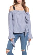 Women's Leith Grosgrain Ribbon Off The Shoulder Top - Blue