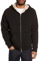 Men's Vince Faux Shearling Zip Hoodie - Black