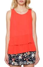 Women's Willow & Clay Tiered Tank - Coral