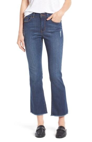 Women's Halogen Raw Hem Stretch Straight Leg Jeans - Blue