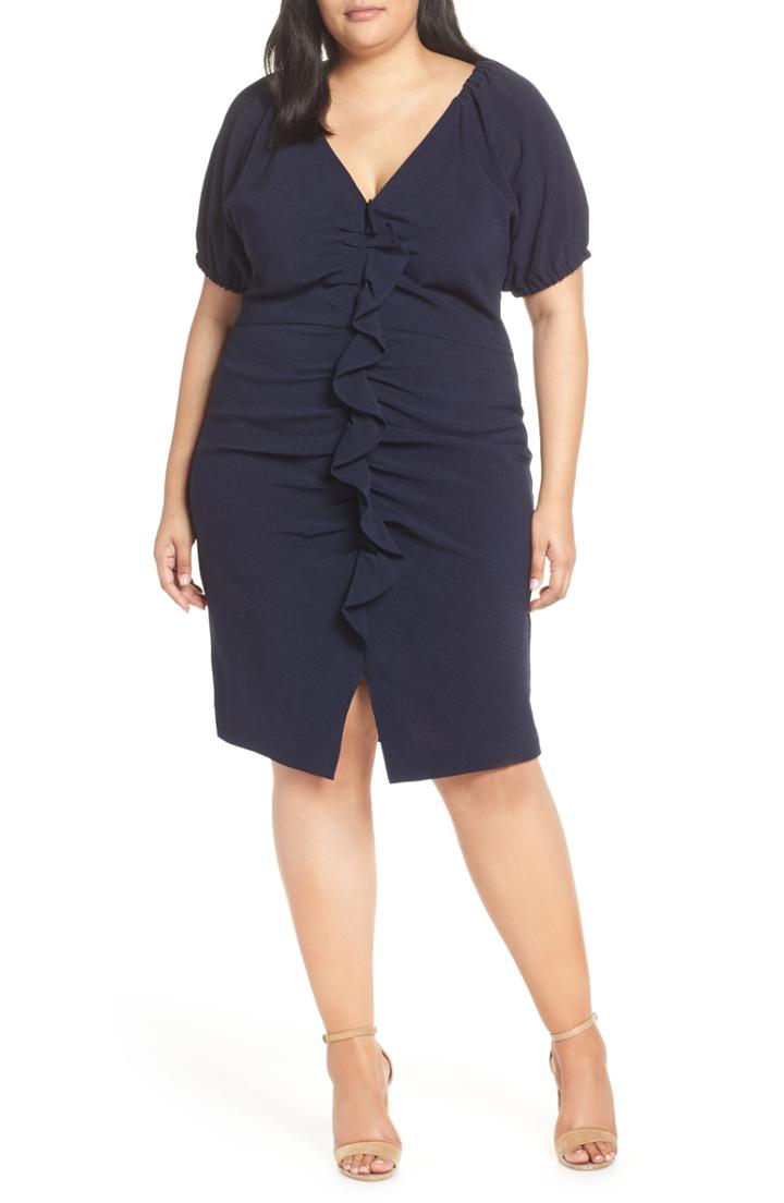 Women's Chelsea28 Ruffle Front Sheath Dress