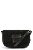 Topshop Premium Leather & Suede Crossbody Bag - Black