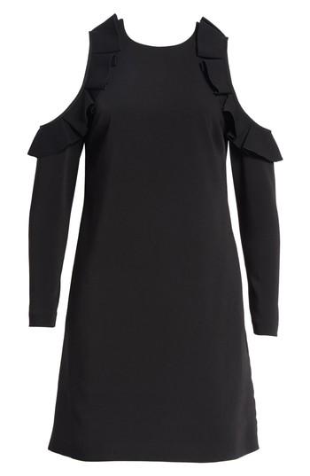 Women's Ted Baker London Siiara Frill Cold Shoulder Shift Dress - Black