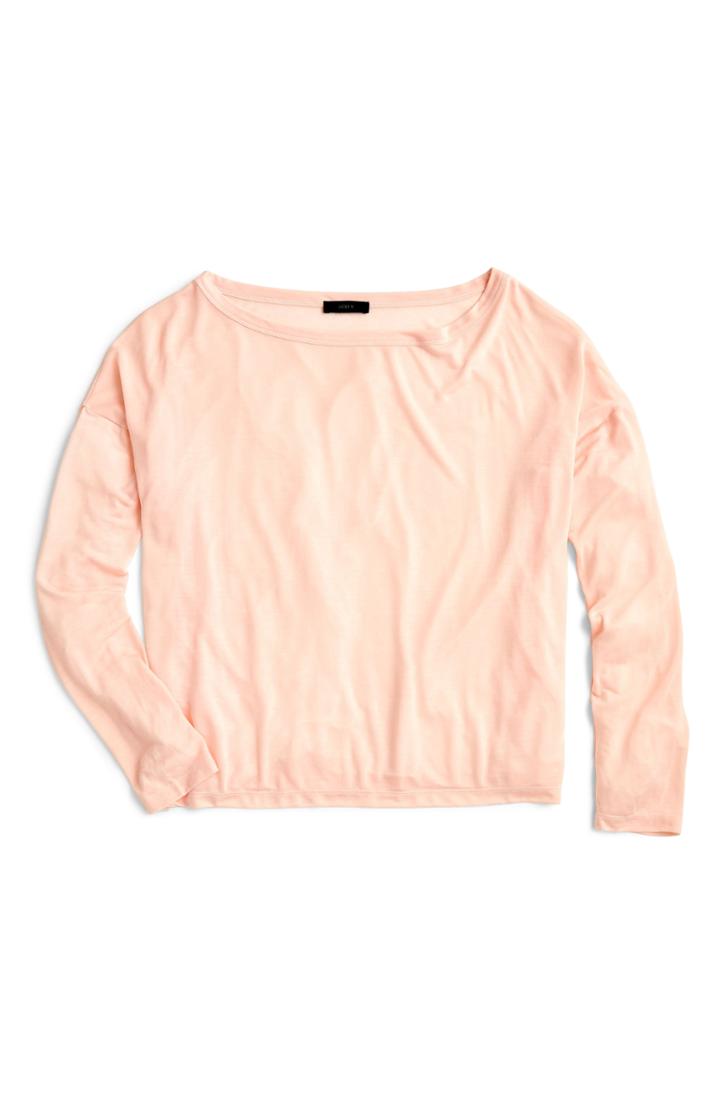Women's J.crew Long Sleeve Tencel Tee - Pink